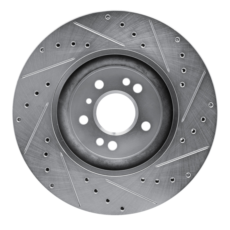 Mercedes-Benz ML350 Brake Rotor (1) - Front Left - R1 Concepts - Drilled & Slotted - Silver - `06-`12